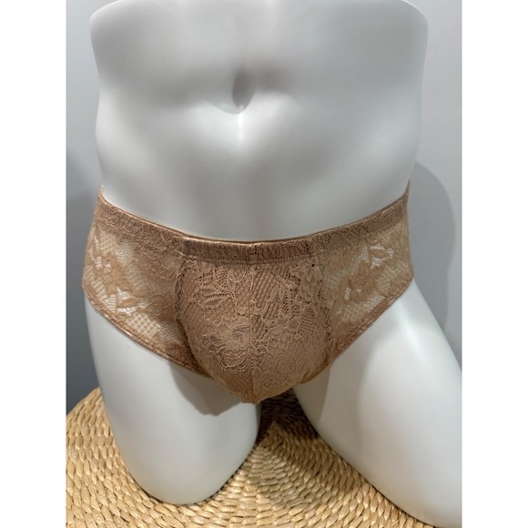 Cosabella Never Say Never Men's Comfort Micro Brief Lace Underwear Nude Beige M — image 4 of 8